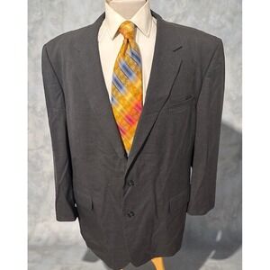Jos. A Bank Gray Sharkskin Blazer 52L Big And Tall Sport Coat Jacket 100% Wool